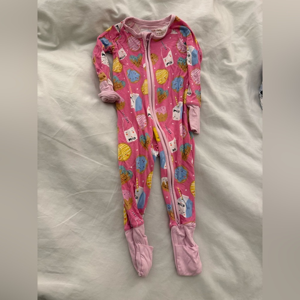 Little Sleepies Pink and Yellow Floral Footies